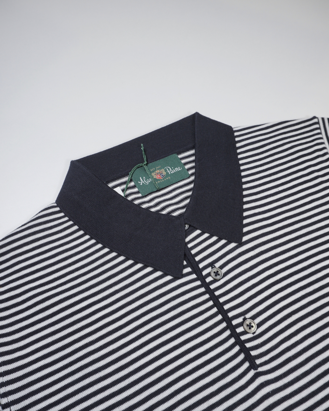 Clarendon 3 Button Polo in 2 Colour Stripe