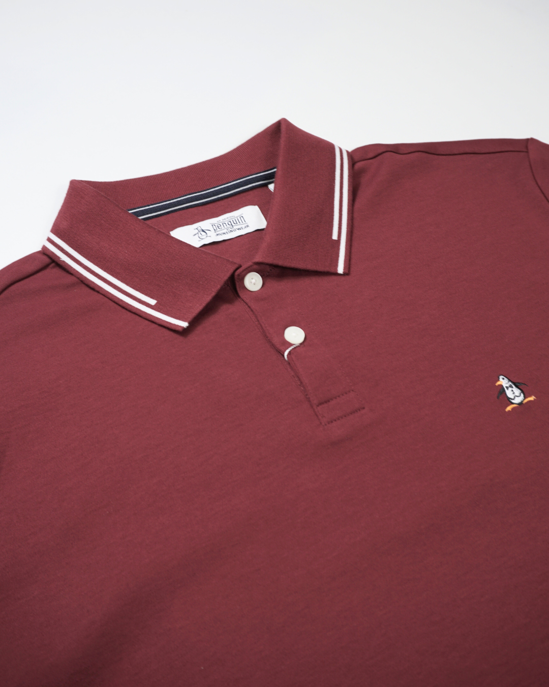 Icons Tipped Polo Shirt In Cabernet