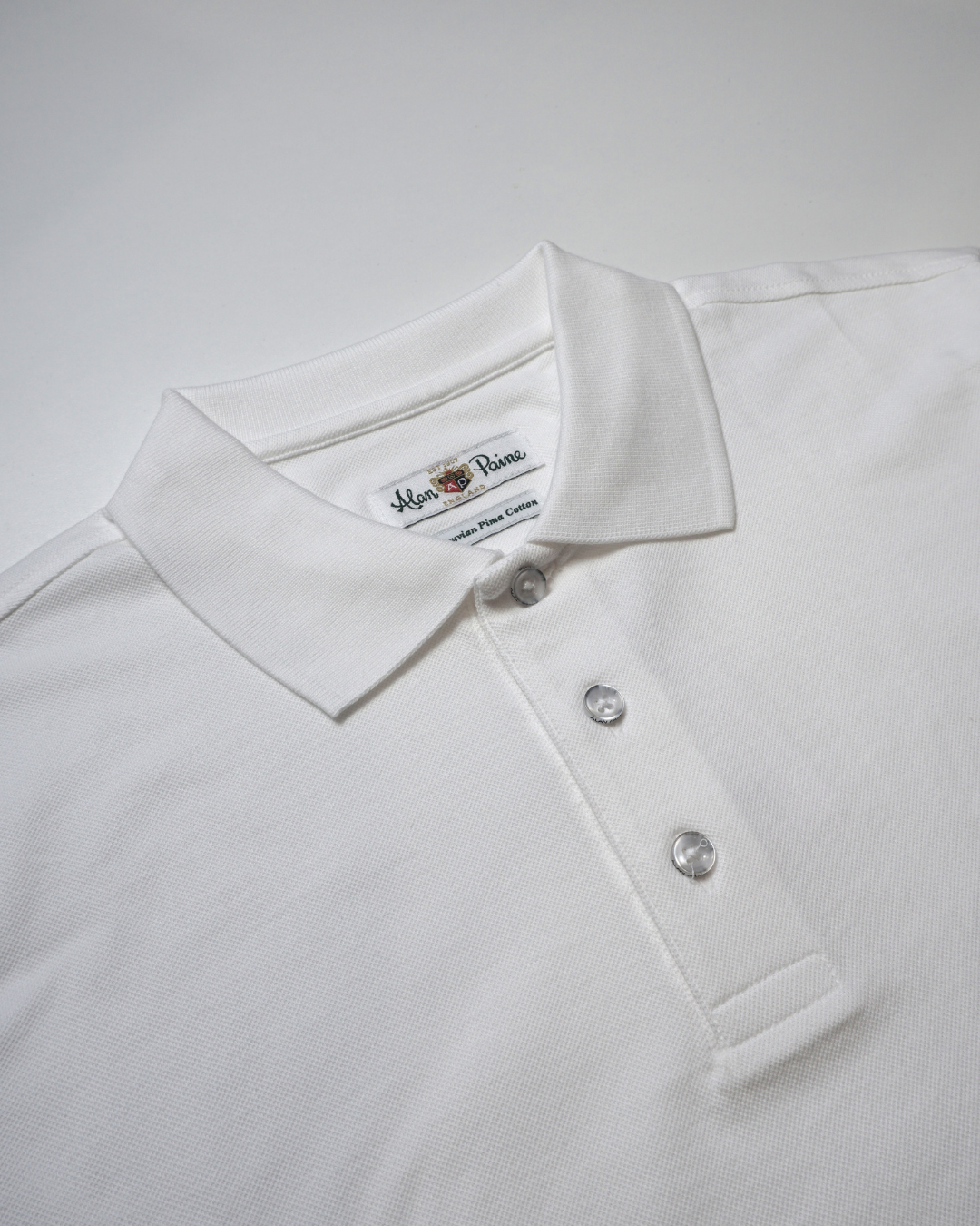 Reed Long Sleeve Polo In White