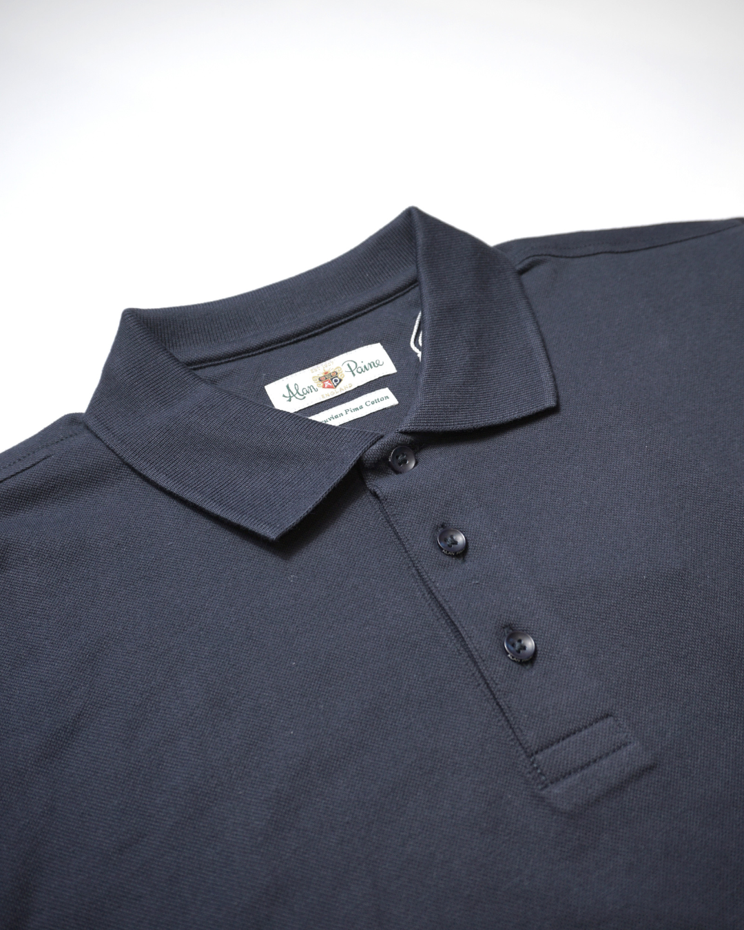 Reed Long Sleeve Polo In Navy