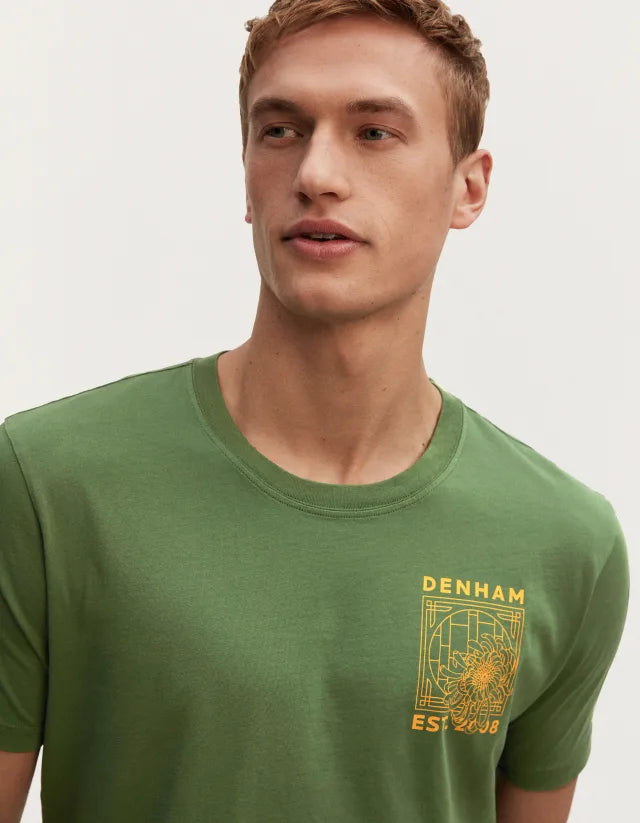 Denham CHRYS Slim Model Tee - Forest Green