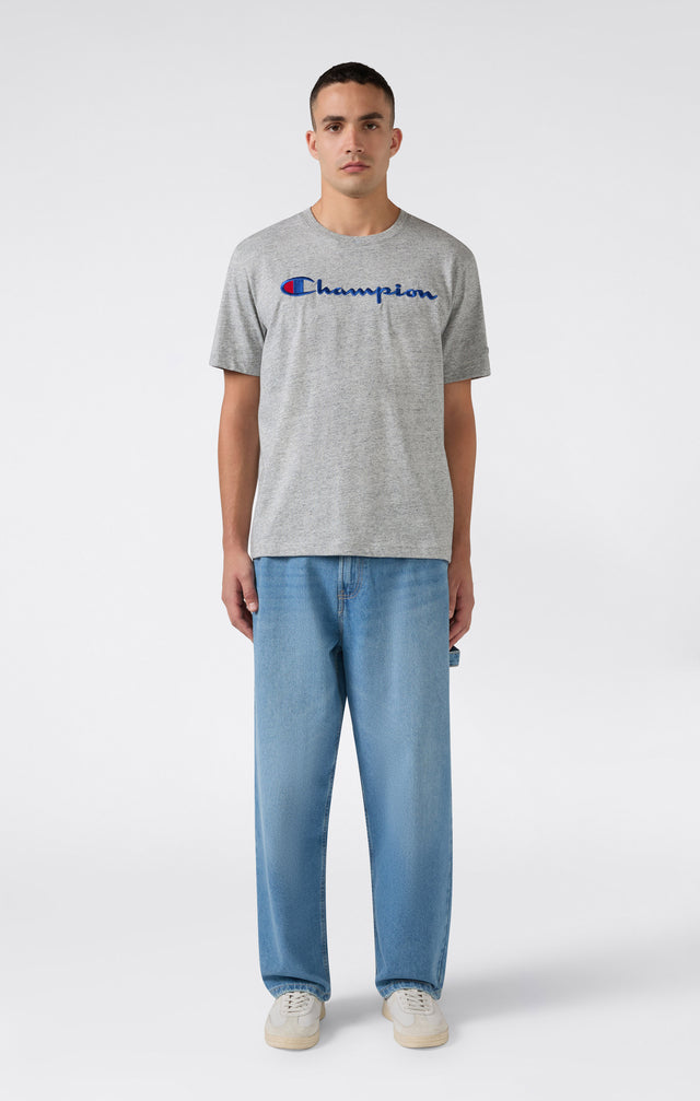 Crewneck T-shirt Logo Light Grey