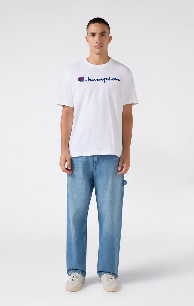 Crewneck T-shirt Logo White