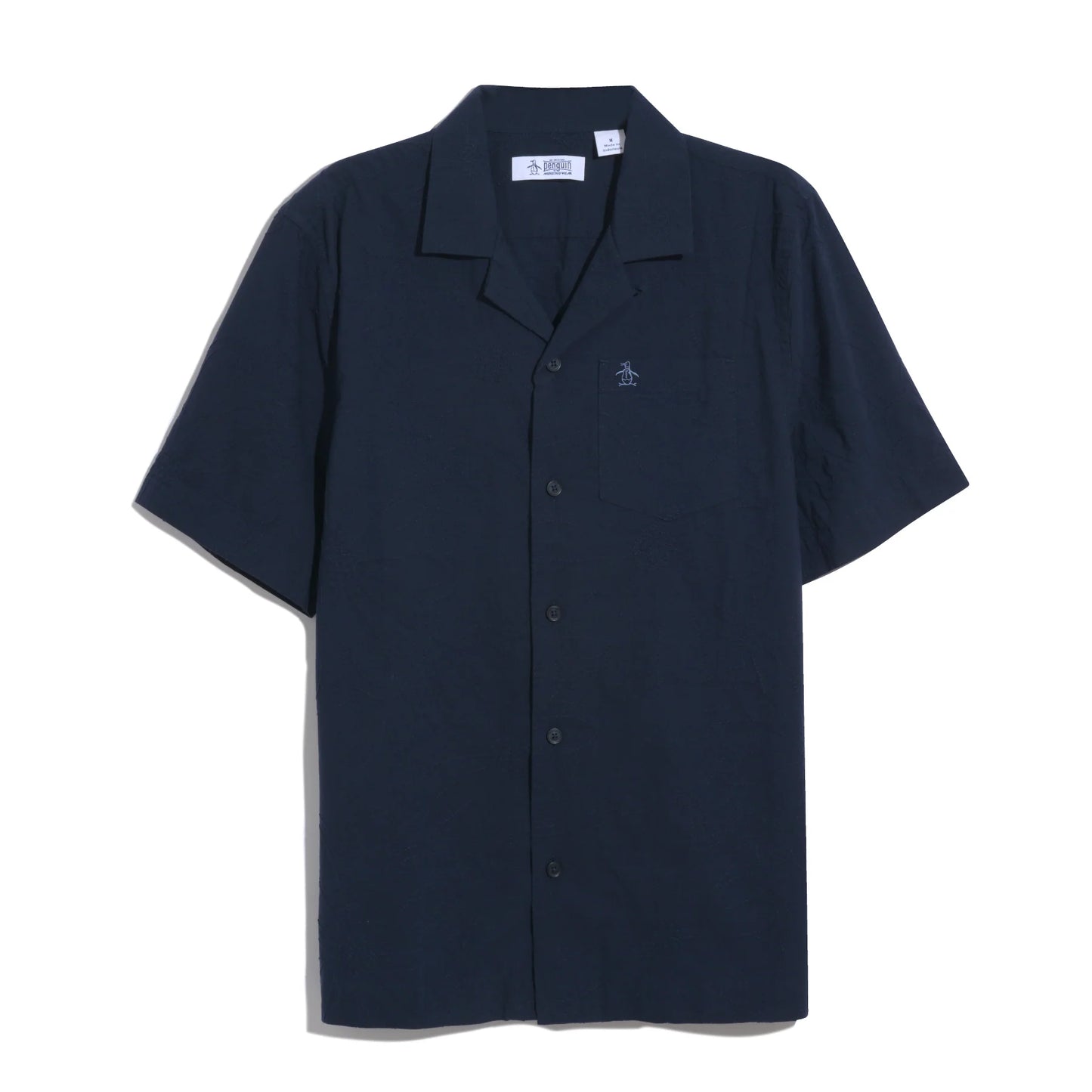 Floral Embroidered Short Sleeve Shirt - Dark Sapphire