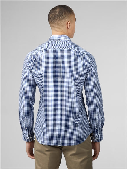 Long Sleeve Signature Gingham Shirt - Dark Blue