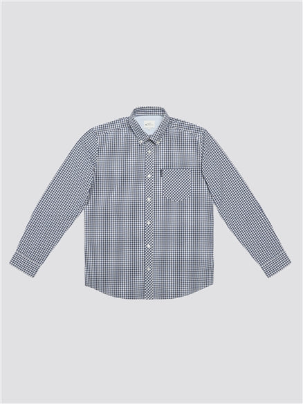 Long Sleeve Signature Gingham Shirt - Dark Blue