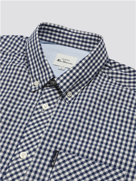 Long Sleeve Signature Gingham Shirt - Dark Blue