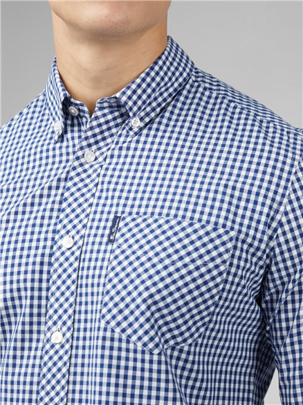 Long Sleeve Signature Gingham Shirt - Dark Blue