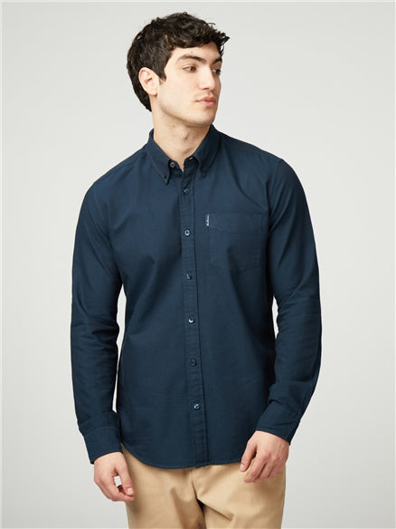 Long Sleeve Signature Oxford Shirt - Dark navy