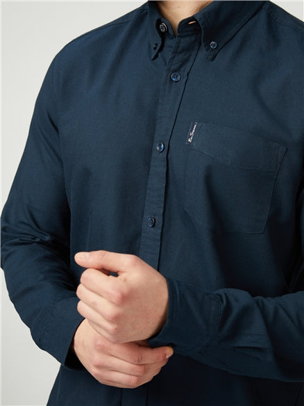 Long Sleeve Signature Oxford Shirt - Dark navy