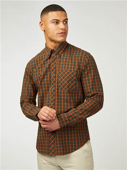 Long Sleeve Signature House Check Shirt - Orange