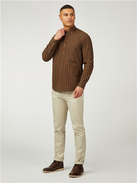 Long Sleeve Signature House Check Shirt - Orange