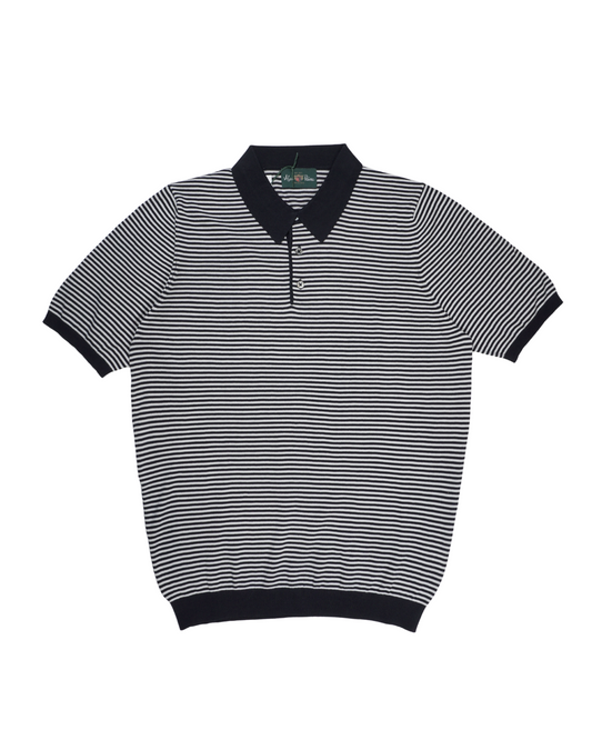 Clarendon 3 Button Polo in 2 Colour Stripe