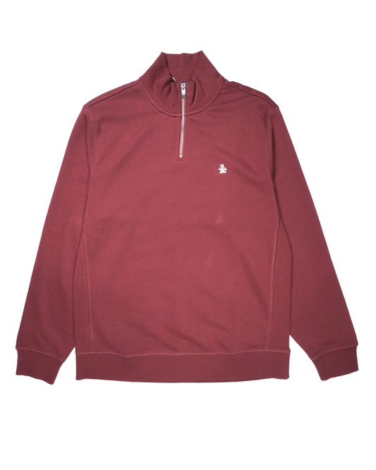 Sticker Pete Quarter Zip Sweatshirt in Cabernet