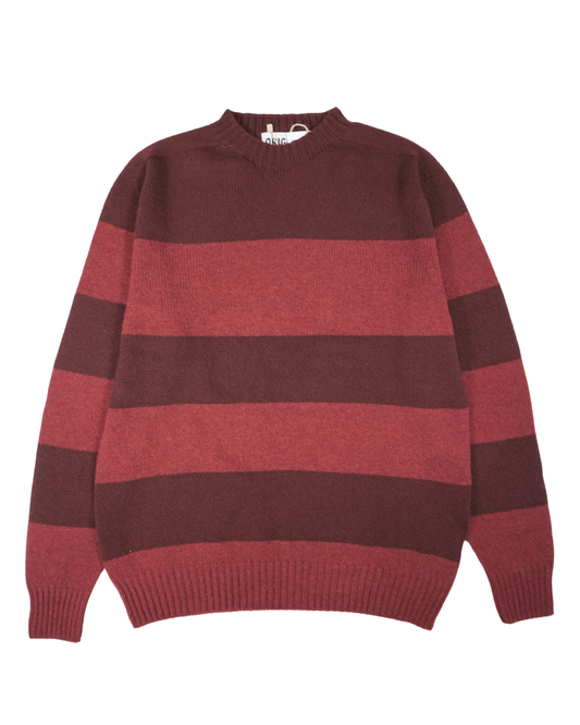 Seamless Crew in Block Stripe Port