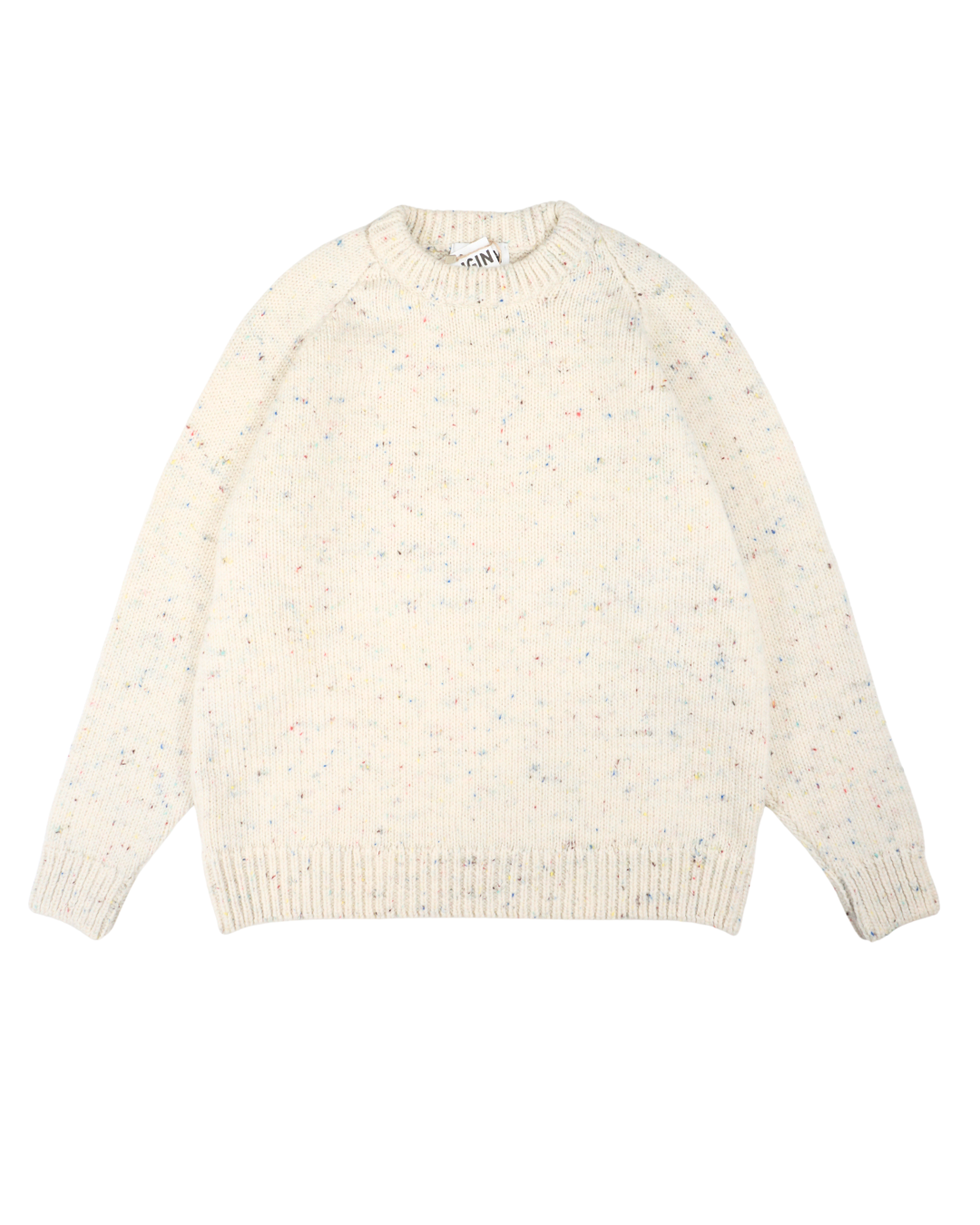 British Wool Raglan Chunky knit in Rainbow Nepp