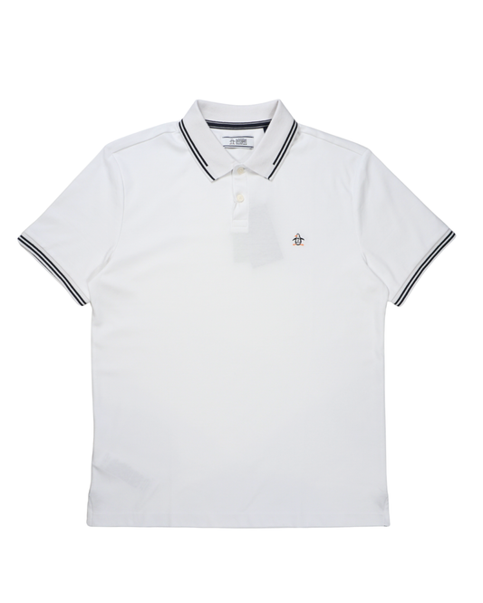 Icons Tipped Polo Shirt In Bright White