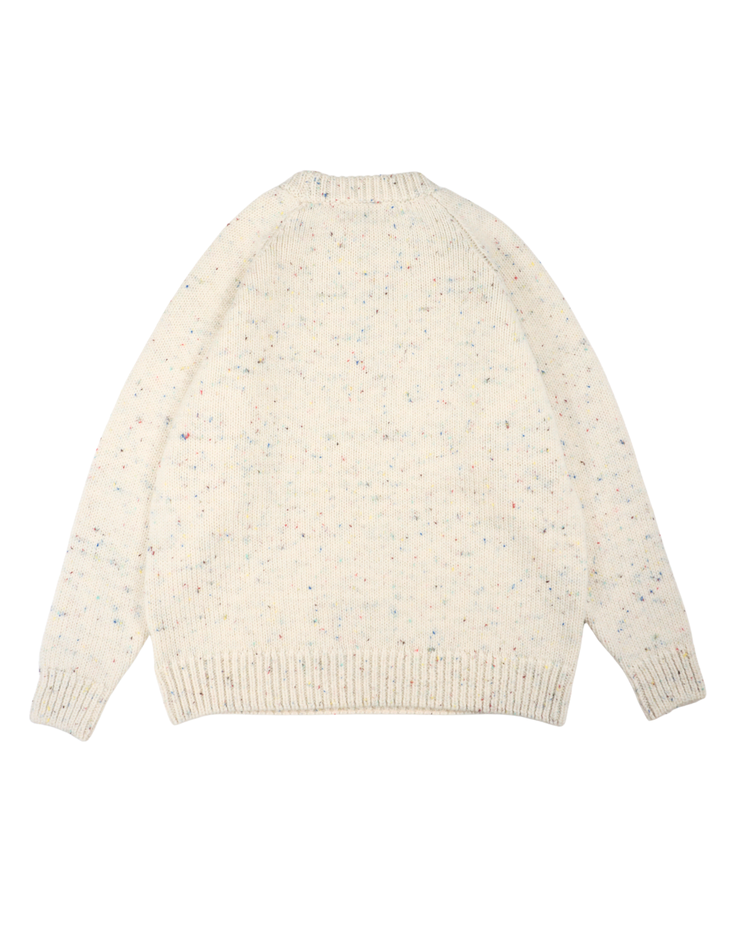 British Wool Raglan Chunky knit in Rainbow Nepp