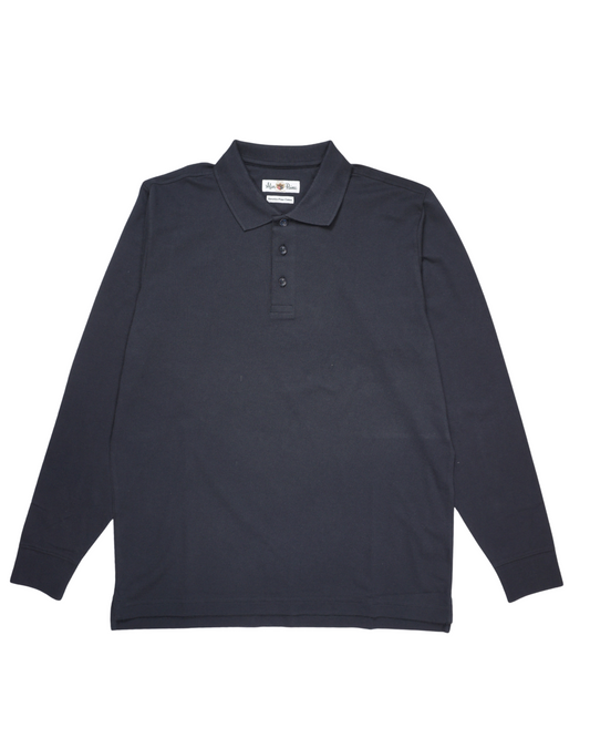 Reed Long Sleeve Polo In Navy