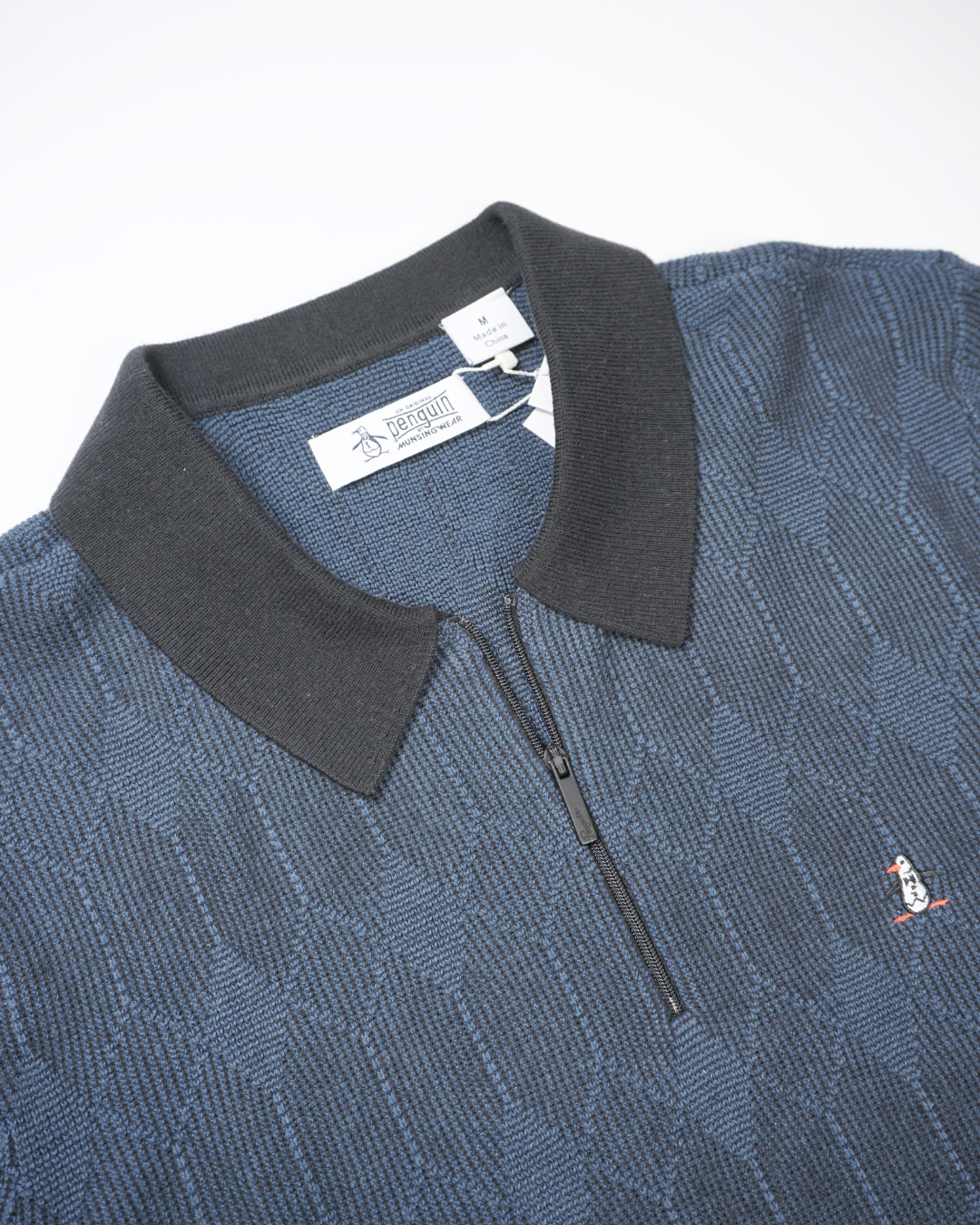 Icons Jacquard Quarter Zip Sweater Polo In Sargasso Sea