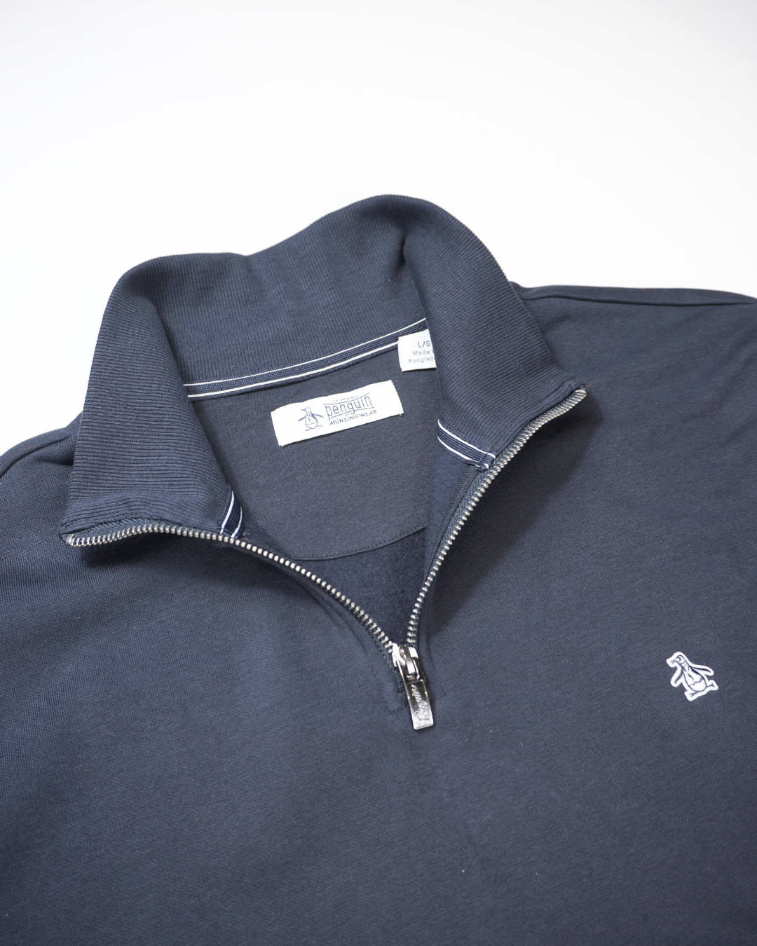 Sticker Pete Quarter Zip Sweatshirt in Dark Sapphire