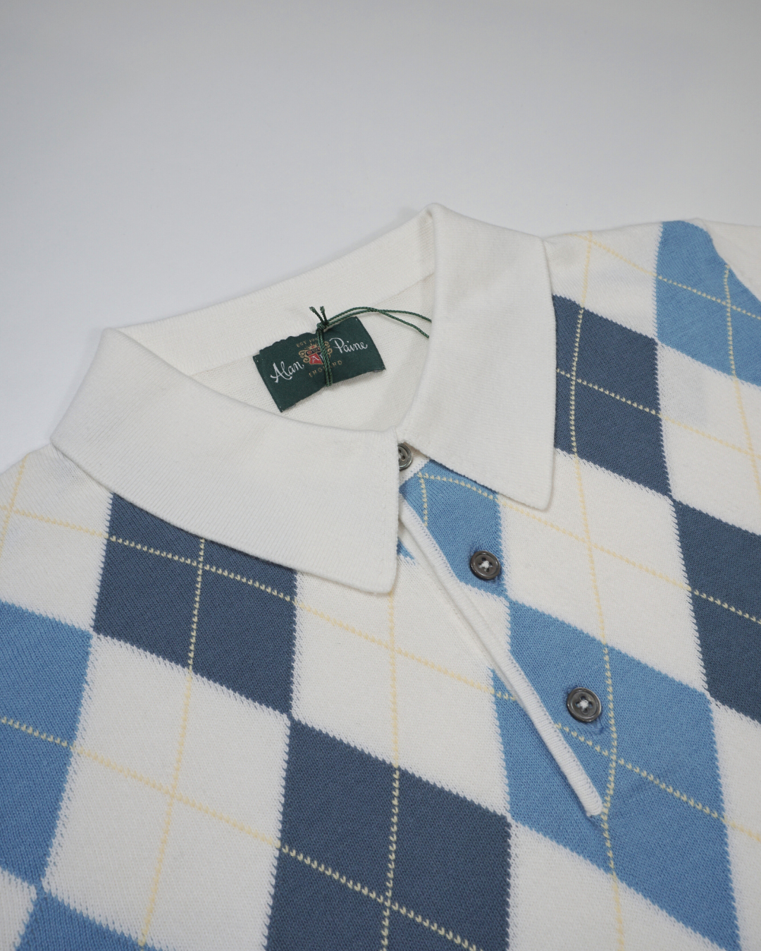 Fairfield S/S Argyle Front 3 Button Polo