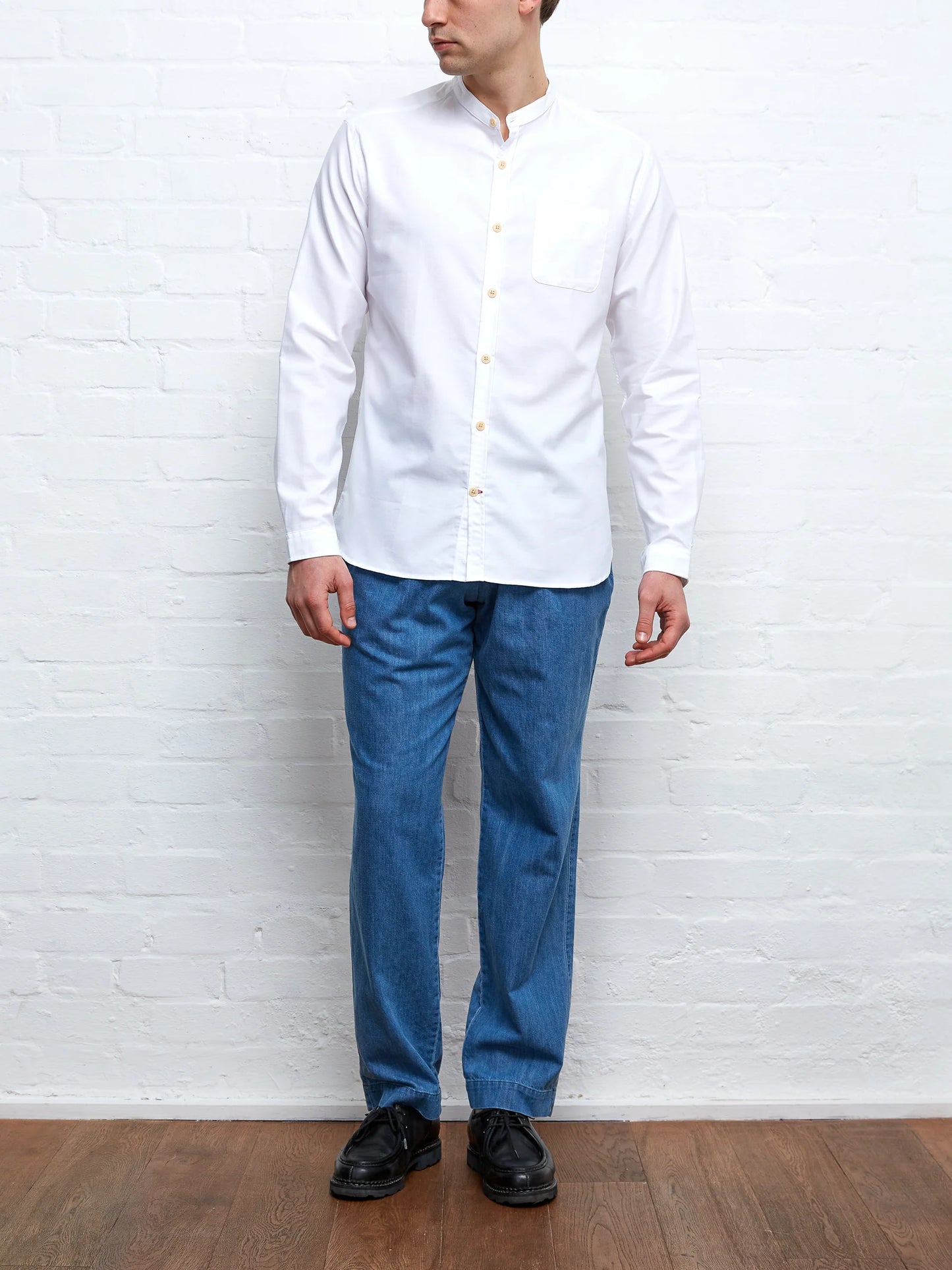 Grandad Shirt Brecon - White