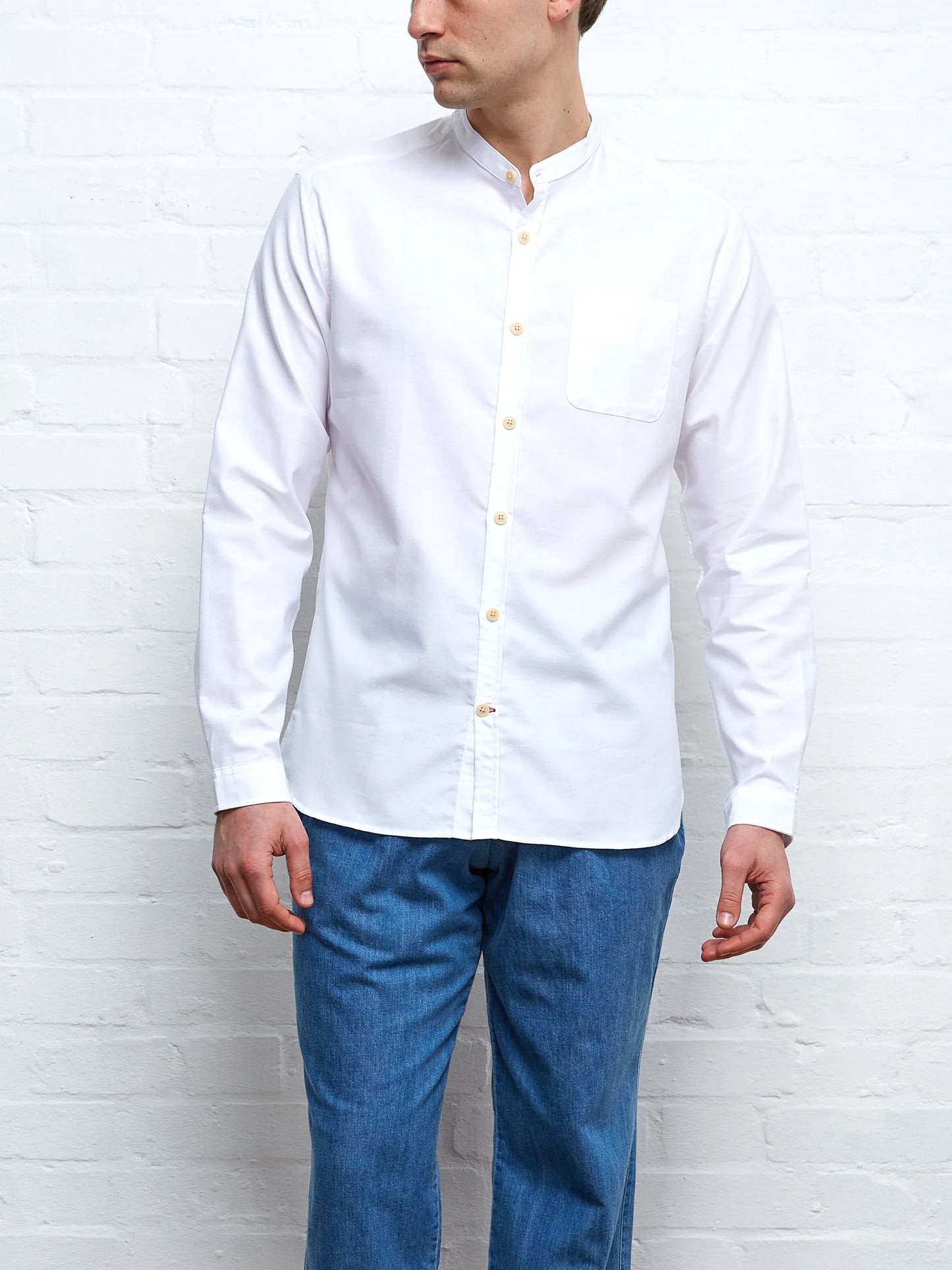 Grandad Shirt Brecon - White