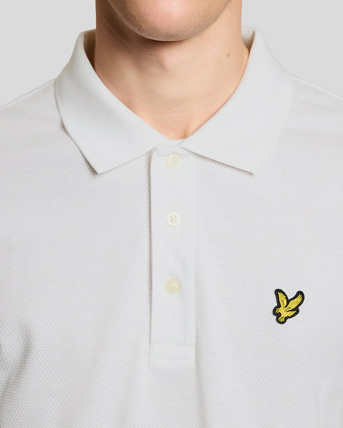 Popcorn Jacquard Polo Shirt - White