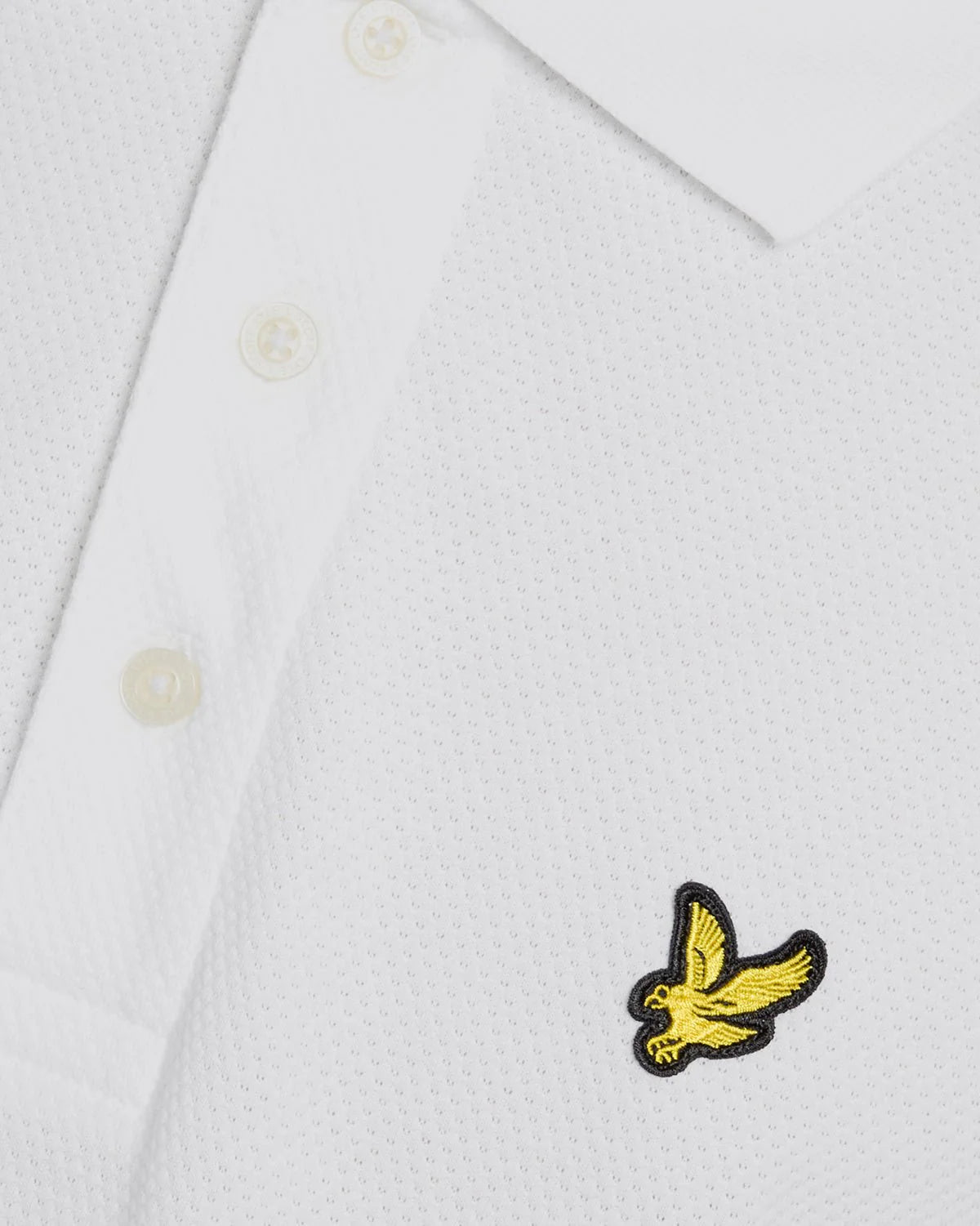 Popcorn Jacquard Polo Shirt - White