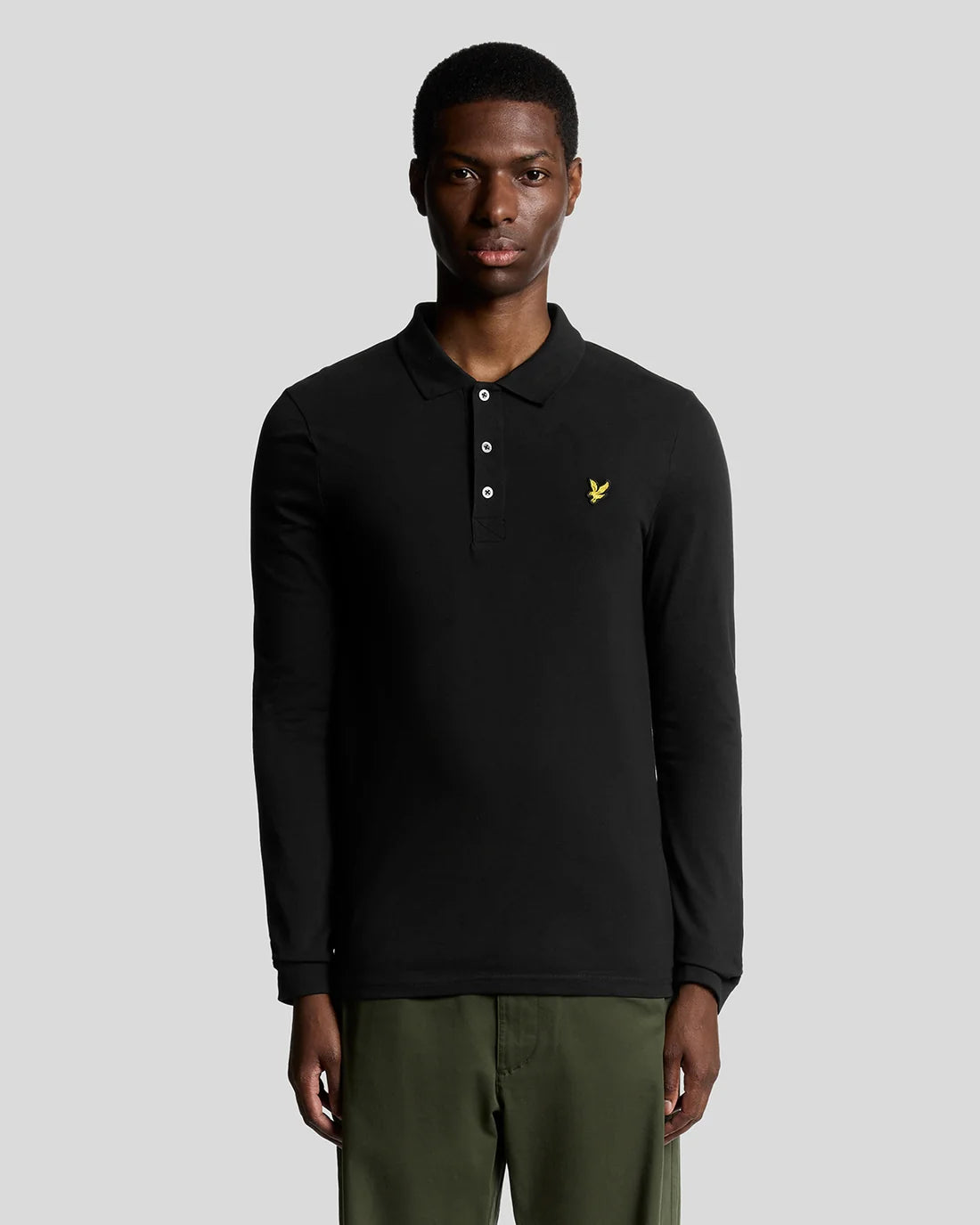 Long Sleeve Polo Shirt - Black