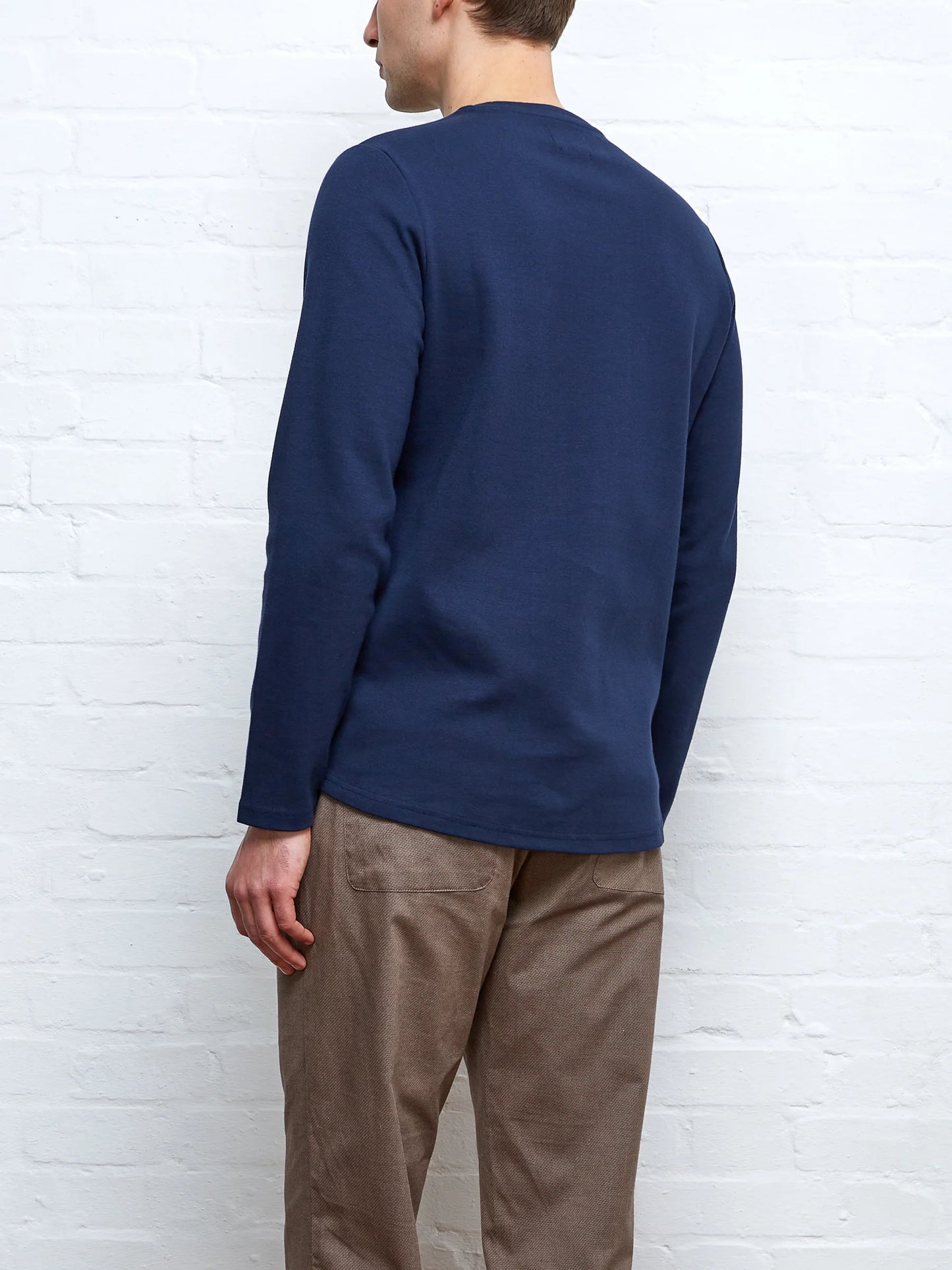 Heavy Long Sleeve Plain T-Shirt - Tavistock Navy