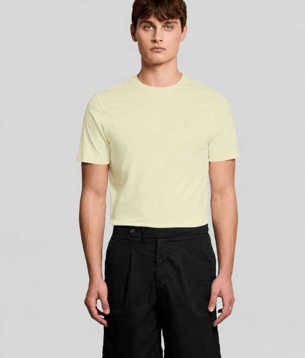 Cotton Superfine Crew Neck T-Shirt - Pastel Yellow