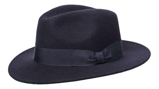 Fedora Wool Hat - Navy