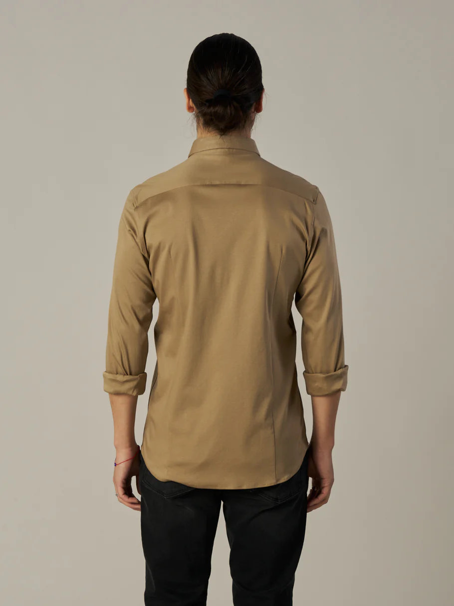 Mos Mosh Gallery Marco Jersey Stretch Shirt Sand