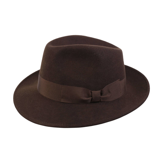 Fedora Wool Hat - Chocolate Brown