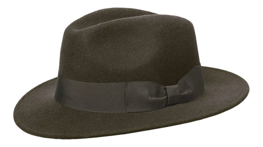 Fedora Wool Hat - Olive Green