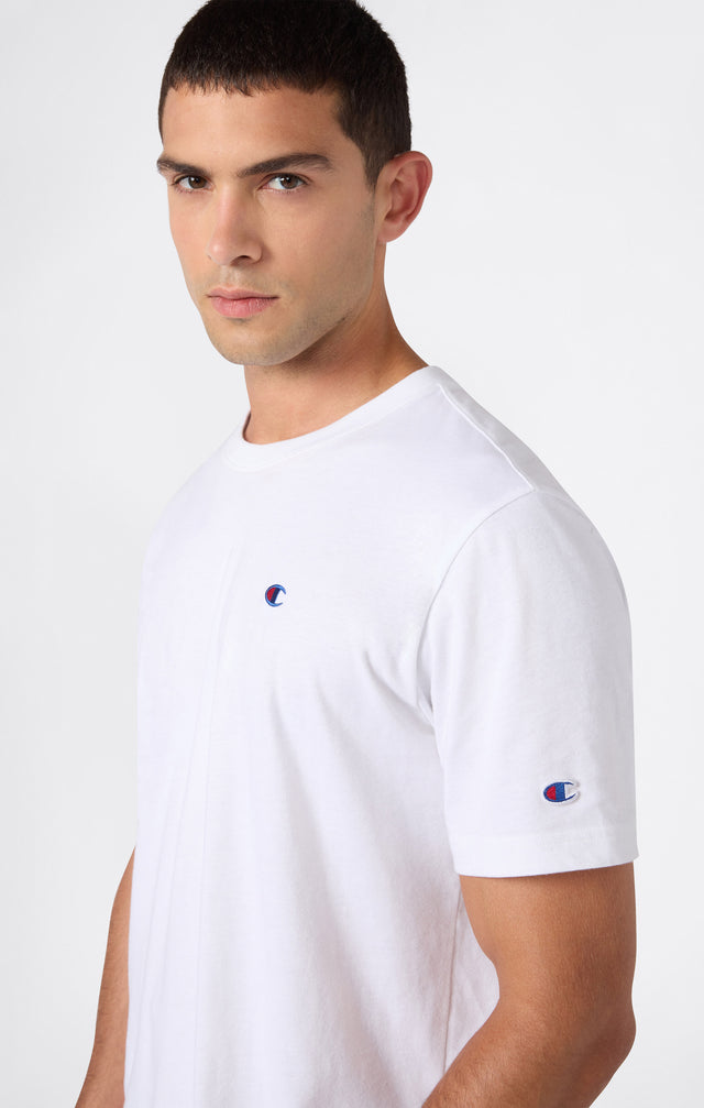 Crewneck T-shirt C Logo White
