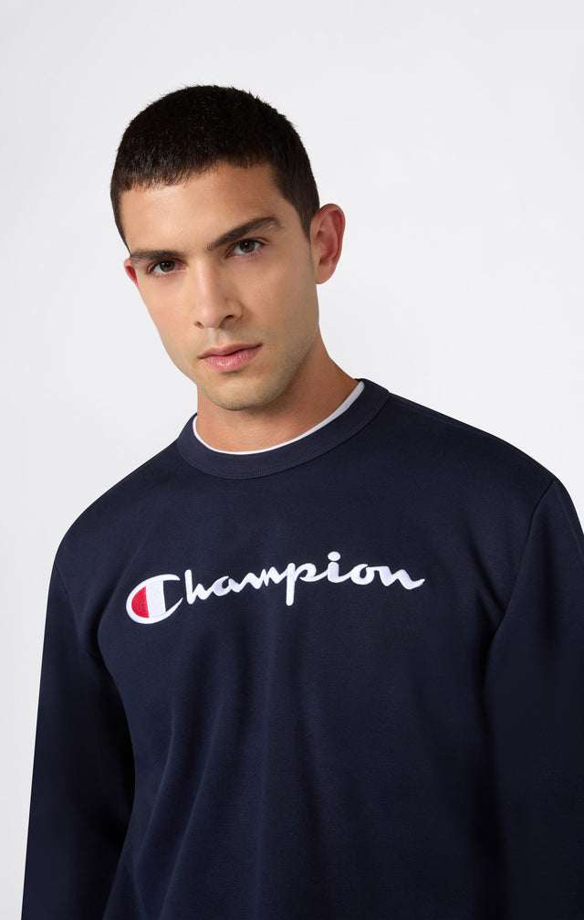 Crewneck Sweatshirt Logo Navy