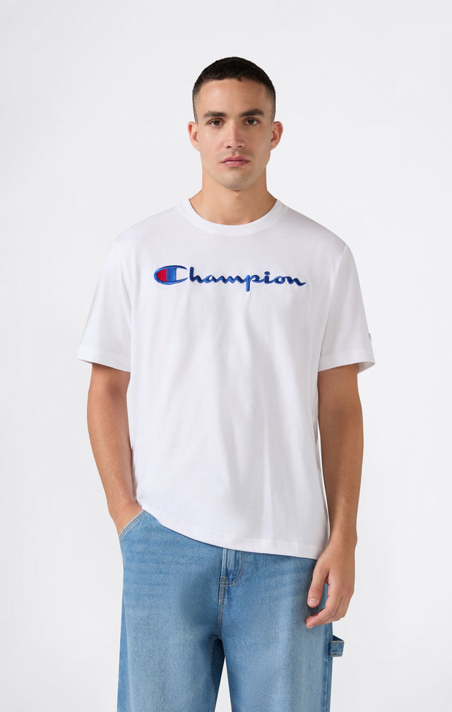 Crewneck T-shirt Logo White