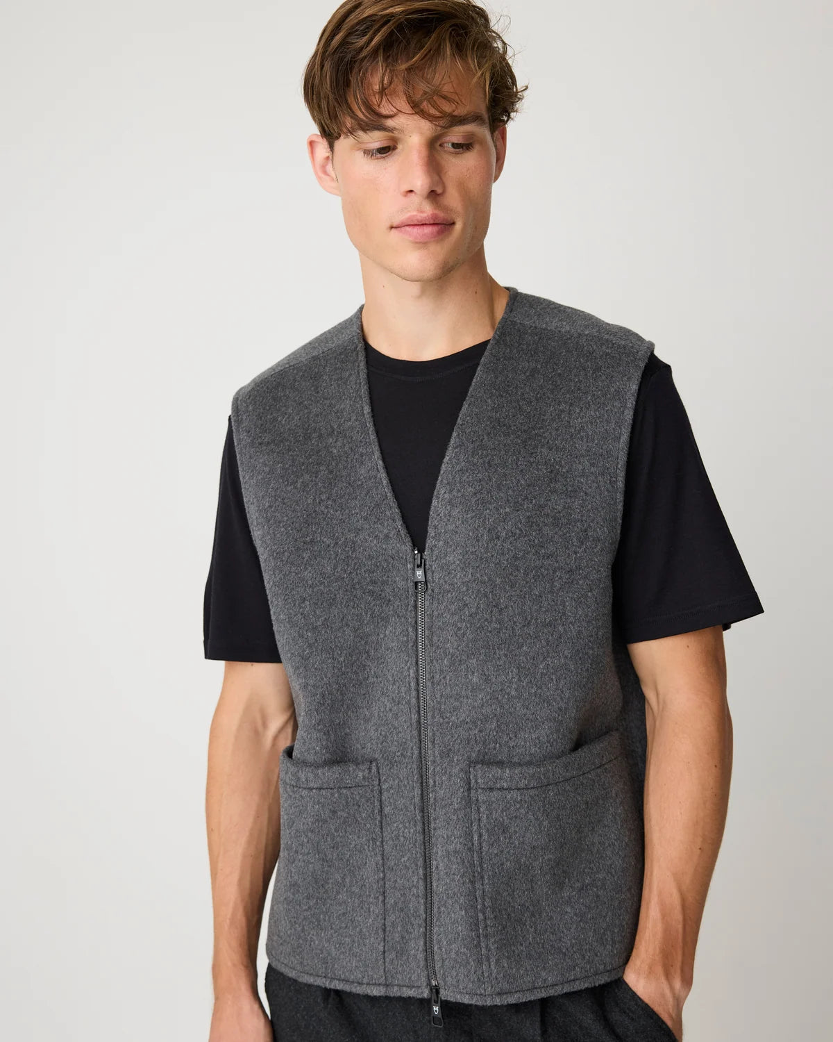 Wool vest Dark Grey Melange