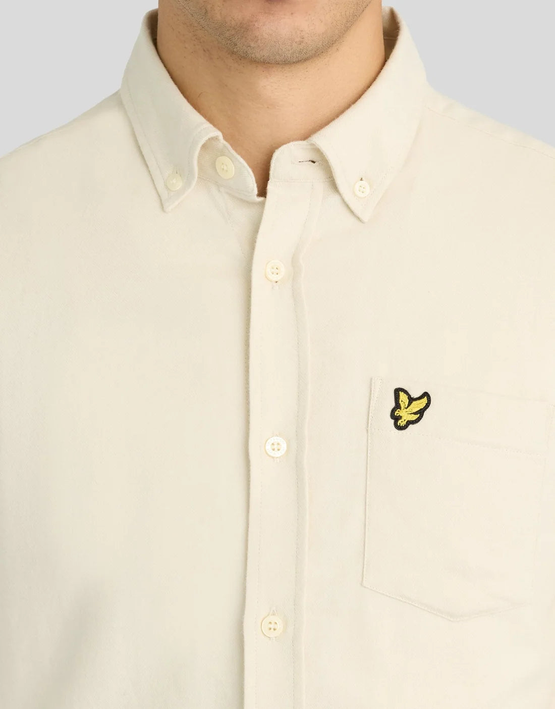 Button Down Flannel Shirt Whitecap Grey