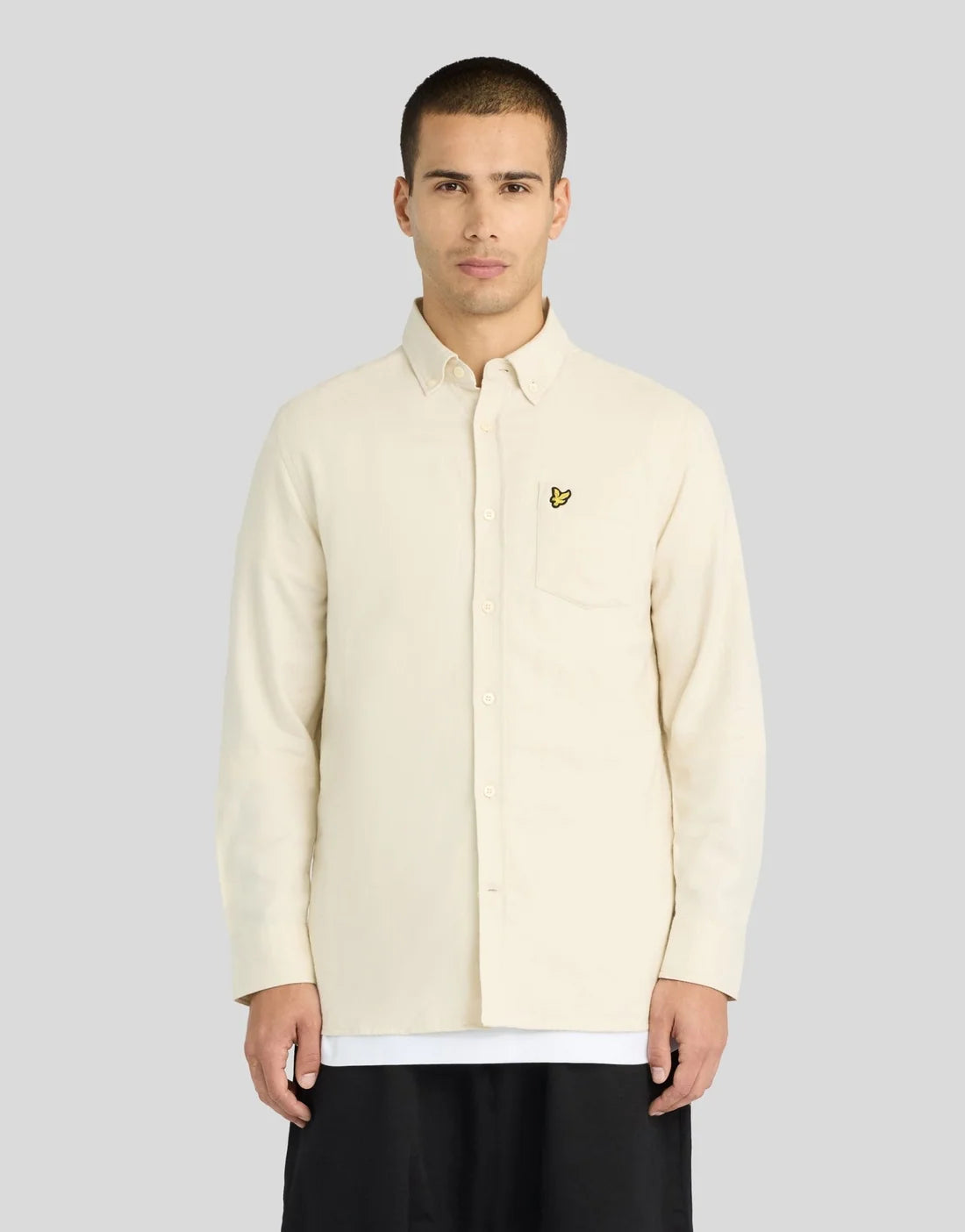 Button Down Flannel Shirt Whitecap Grey