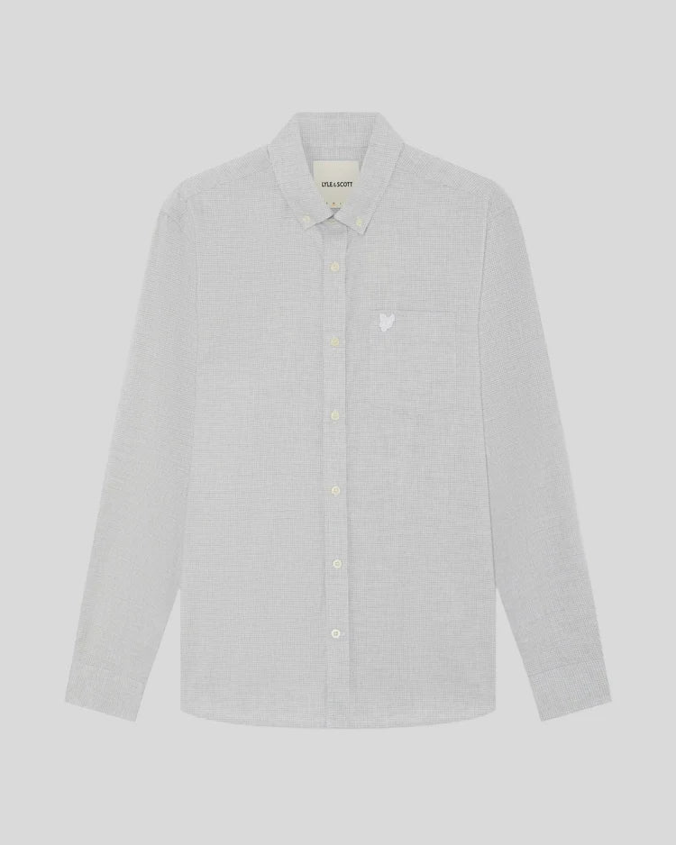 Micro-Houndstooth Shirt Mid Grey Melange