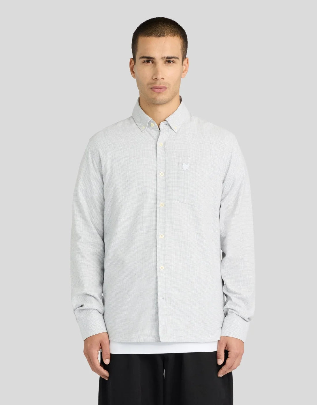 Micro-Houndstooth Shirt Mid Grey Melange
