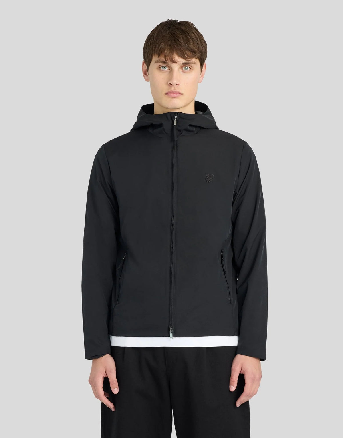 Nylon Hooded Jacket - Black