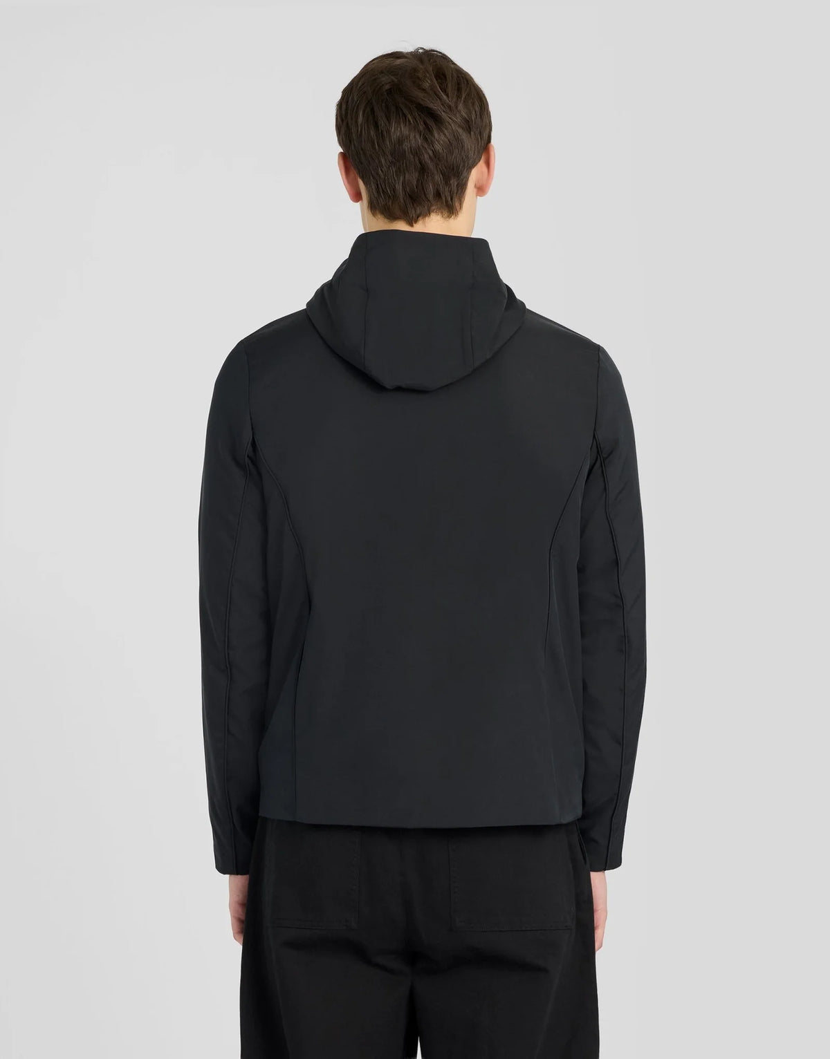 Nylon Hooded Jacket - Black