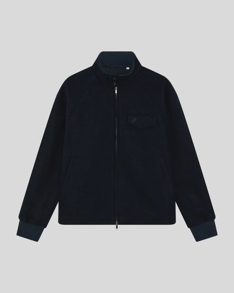 Wool Harrington Jacket Navy