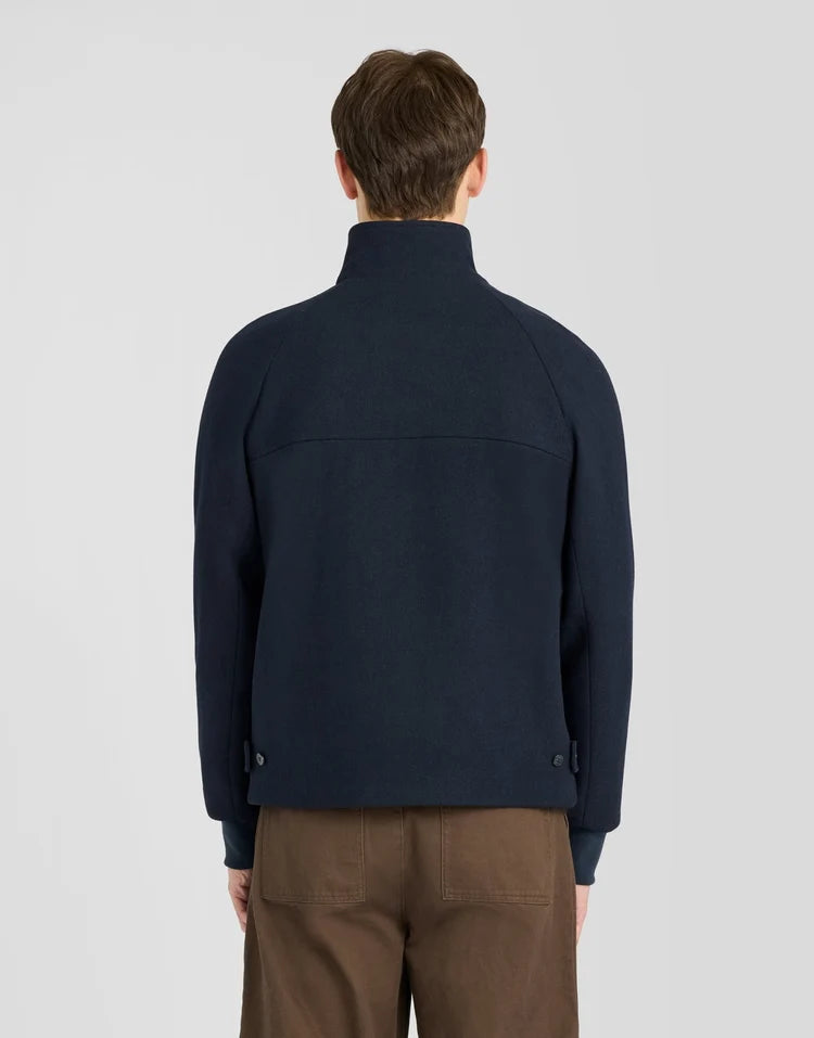 Wool Harrington Jacket Navy