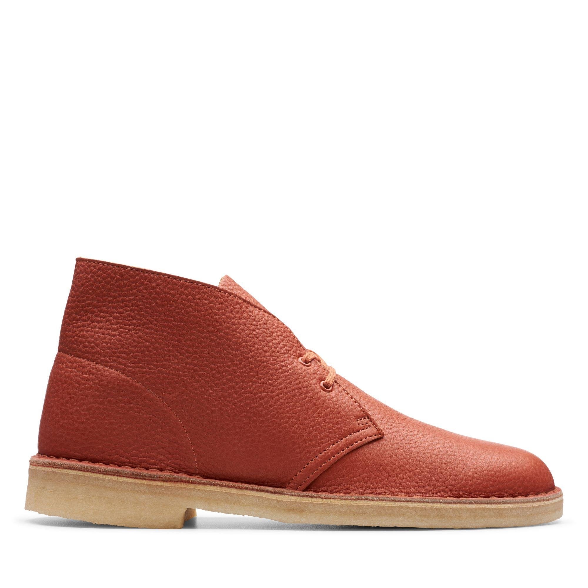 Desert Boot Burnt Orange Leather Pinstripe Punk